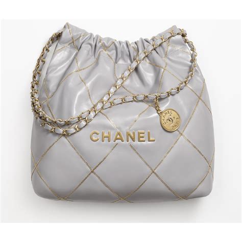 chanel 22 small grey|Chanel 22 small handbag, Shiny calfskin & gold.